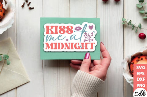 Kiss me at midnight Stickers Design SVG akazaddesign 