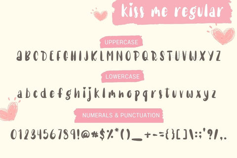 Kiss Me - Cute handwritten Font Font AnningArts Design 