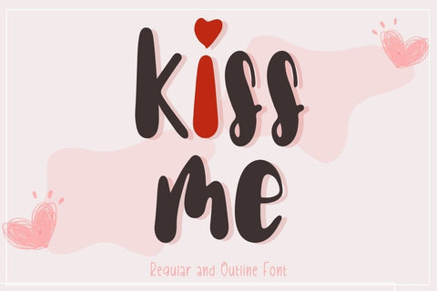 Kiss Me - Cute handwritten Font Font AnningArts Design 