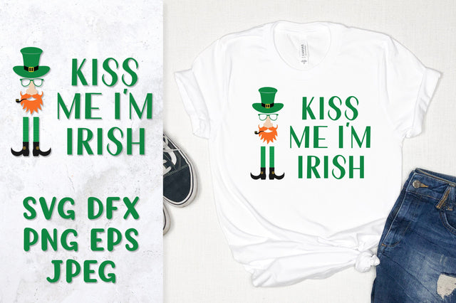 Kiss me I am Irish SVG. Funny Patricks Day Quote. Leprechaun SVG LaBelezoka 