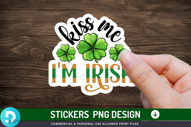 Kiss me i'm irish Sticker Design Sublimation Regulrcrative 