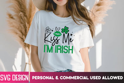 Kiss me I'm Irish SVG Cut File ,Kiss me I'm Irish Sublimation PNG, St.Patrick's Day SVG Design , Happy St.Patrick's Day SVG Cut File SVG BlackCatsMedia 
