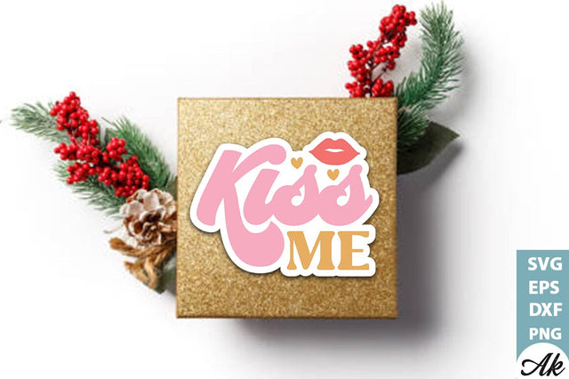 Kiss me Stickers Design SVG akazaddesign 