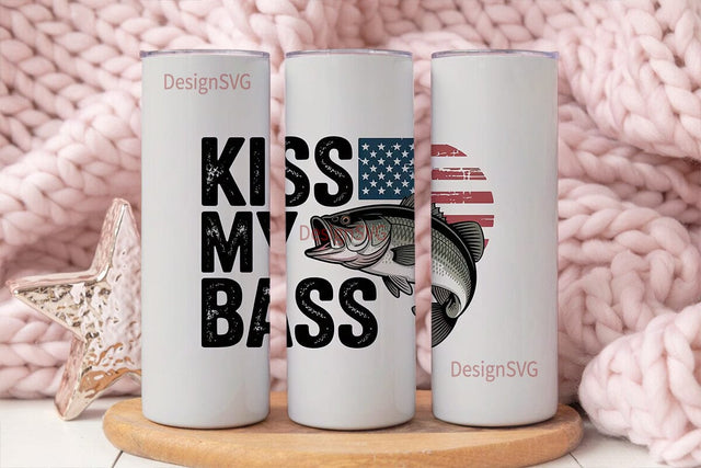 Kiss My Bass 20oz Tumbler Wrap Sublimation DesignSVG 