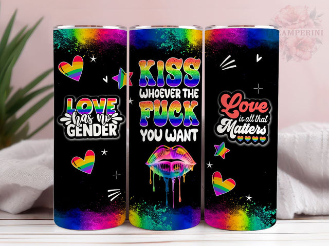 Kiss Whoever You Want 20oz Tumbler Wrap PNG, LGBT Pride Month Tumbler Png, Straight & Tapered Tumbler Wrap, Instant Digital Download Sublimation Li Zamperini 