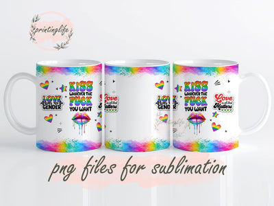 Kiss Whoever You Want Mug Wrap Design, Instant Digital Design Download Mug Wrap Design, Mug Design PNG Sublimation PrintingLife 