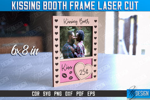 Kissing Booth Frame Design | Valentines Photo Frame | Engraving SVG | CNC File SVG Fly Design 