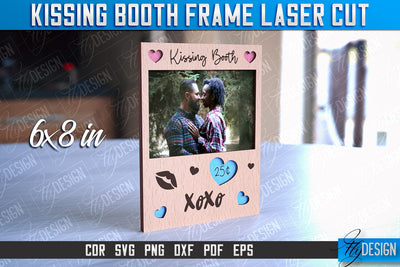 Kissing Booth Frame Design | Valentines Photo Frame | Engraving SVG | CNC File SVG Fly Design 