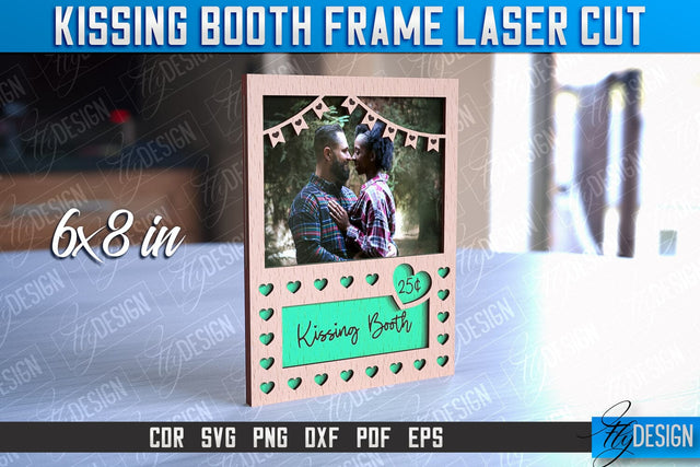 Kissing Booth Frame Design | Valentines Photo Frame | Engraving SVG | CNC File SVG Fly Design 