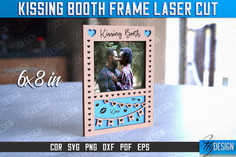 Kissing Booth Frame Design | Valentines Photo Frame | Engraving SVG | CNC File SVG Fly Design 