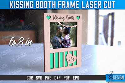 Kissing Booth Frame Design | Valentines Photo Frame | Engraving SVG | CNC File SVG Fly Design 