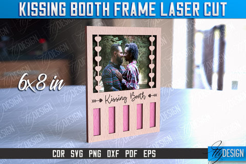 Kissing Booth Frame Design | Valentines Photo Frame | Engraving SVG | CNC File SVG Fly Design 