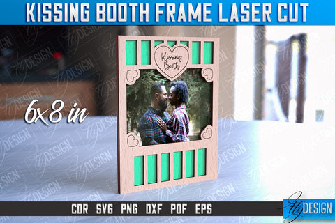 Kissing Booth Frame Design | Valentines Photo Frame | Engraving SVG | CNC File SVG Fly Design 