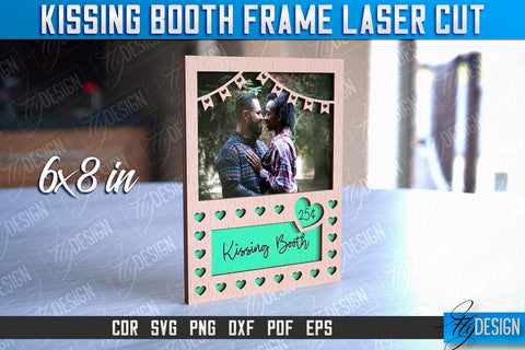 Kissing Booth Frame Design | Valentines Photo Frame | Engraving SVG | CNC File SVG Fly Design 
