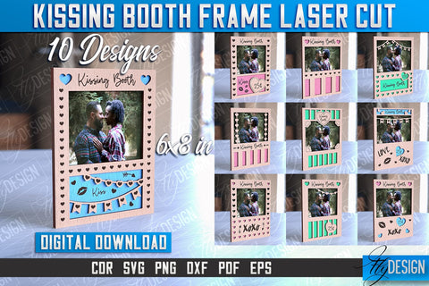 Kissing Booth Frame Design | Valentines Photo Frame | Engraving SVG | CNC File SVG Fly Design 