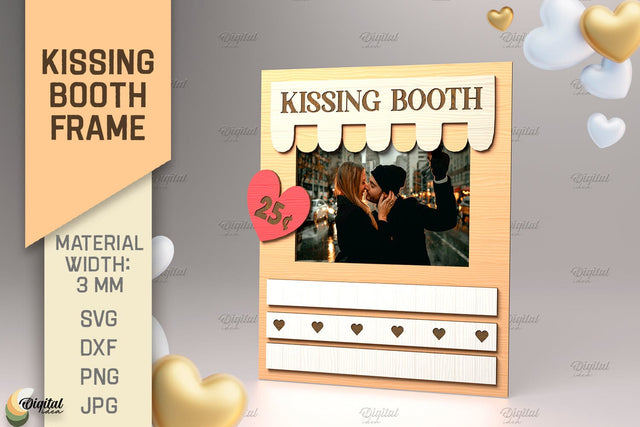 Kissing Booth Frame SVG. 3D Frame Laser Cut SVG Evgenyia Guschina 