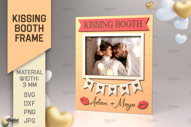 Kissing Booth Frame SVG. 3D Frame Laser Cut SVG Evgenyia Guschina 
