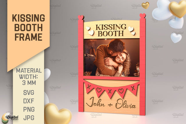 Kissing Booth Frame SVG. 3D Frame Laser Cut SVG Evgenyia Guschina 