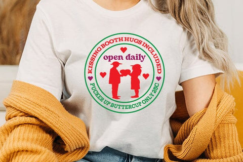 Kissing booth hugs included open daily pucker up buttercup only 25c SVG Angelina750 
