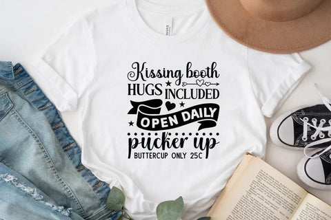 Kissing booth hugs included open daily pucker up buttercup only 25c SVG Angelina750 