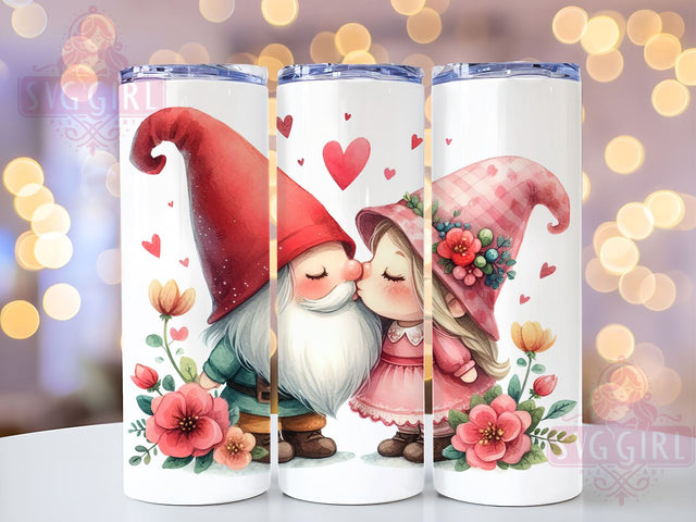 Kissing Gnomes Tumbler, Valentine's Day Tumbler, 20oz Tumbler PNG, Gnome Love Design, Cute Gnomes Gift, Romantic Decor, Holiday Tumbler, Sublimation Drinkware Sublimation SvggirlplusArt 