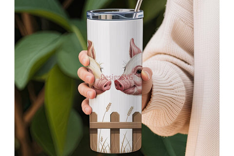 Kissing Piglets 20oz Tumbler Wrap Sublimation DesignSVG 