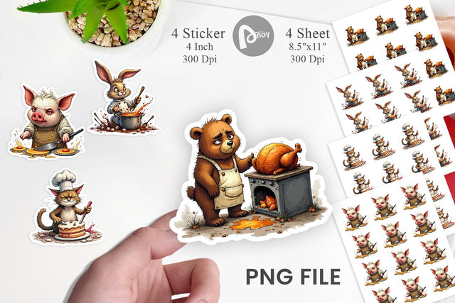 Kitchen Chaos Critter Sticker Sublimation artnoy 