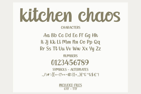 Kitchen Chaos Font: Playful Handwritten & Serif Letters for Farmhouse Projects ( Font Duo OTF TTF) Font TonisArtStudio 