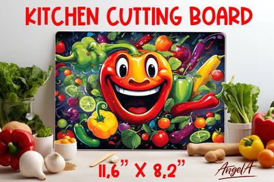 Kitchen chopping board sublimation / funny vegetables png Sublimation Angelina Semenova 