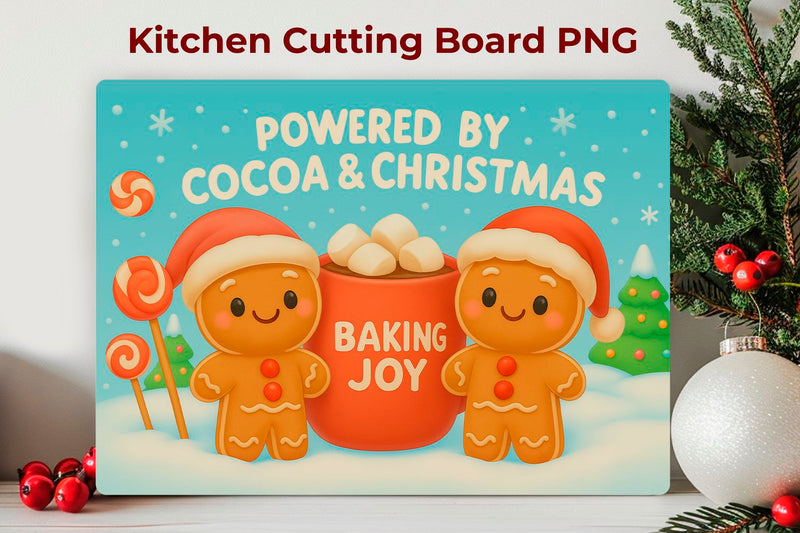 Kitchen Christmas Cutting Board Sublimation KMarinaDesign 