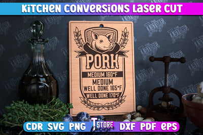 Kitchen Conversions | Kitchenware | Cooking Methods | Roasting Temperature | CNC Files SVG The T Store Design 