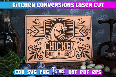 Kitchen Conversions | Kitchenware | Cooking Methods | Roasting Temperature | CNC Files SVG The T Store Design 