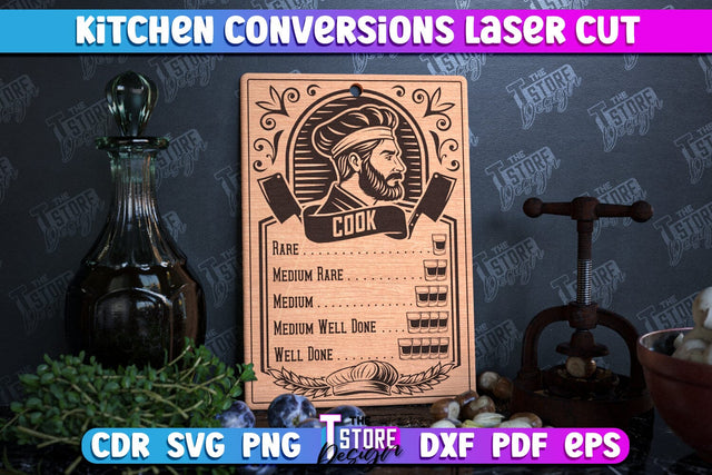 Kitchen Conversions | Kitchenware | Cooking Methods | Roasting Temperature | CNC Files SVG The T Store Design 