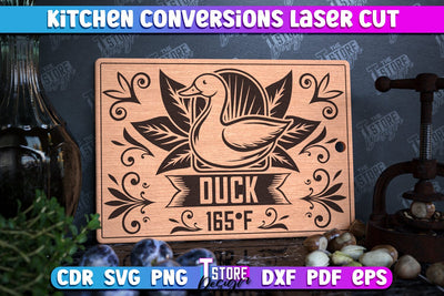 Kitchen Conversions | Kitchenware | Cooking Methods | Roasting Temperature | CNC Files SVG The T Store Design 