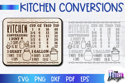 Kitchen Conversions Laser Cut | Kitchen Design | Home Decor | CNC Files SVG The T Store Design 