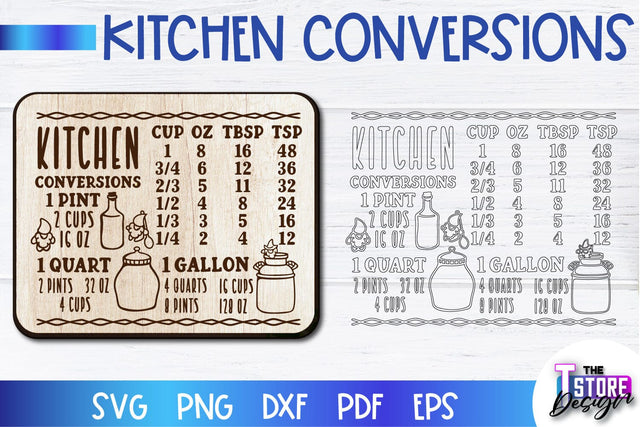 Kitchen Conversions Laser Cut | Kitchen Design | Home Decor | CNC Files SVG The T Store Design 