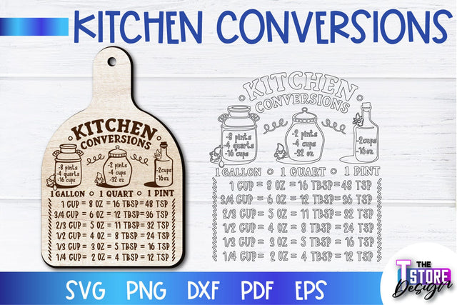 Kitchen Conversions Laser Cut | Kitchen Design | Home Decor | CNC Files SVG The T Store Design 