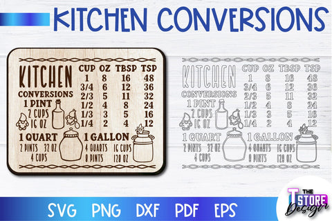 Kitchen Conversions Laser Cut | Kitchen Design | Home Decor | CNC Files SVG The T Store Design 