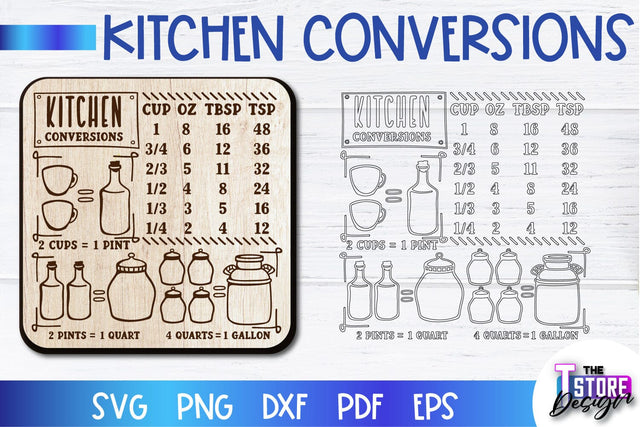 Kitchen Conversions Laser Cut | Kitchen Design | Home Decor | CNC Files SVG The T Store Design 