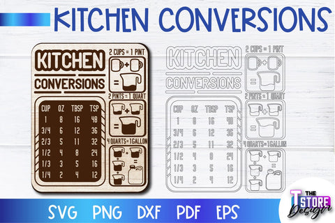 Kitchen Conversions Laser Cut | Kitchen Design | Home Decor | CNC Files SVG The T Store Design 