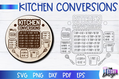 Kitchen Conversions Laser Cut | Kitchen Design | Home Decor | CNC Files SVG The T Store Design 