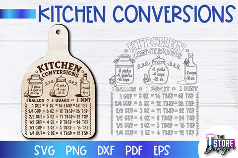 Kitchen Conversions Laser Cut | Kitchen Design | Home Decor | CNC Files SVG The T Store Design 