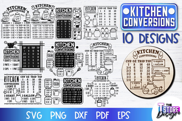 Kitchen Conversions Laser Cut | Kitchen Design | Home Decor | CNC Files SVG The T Store Design 