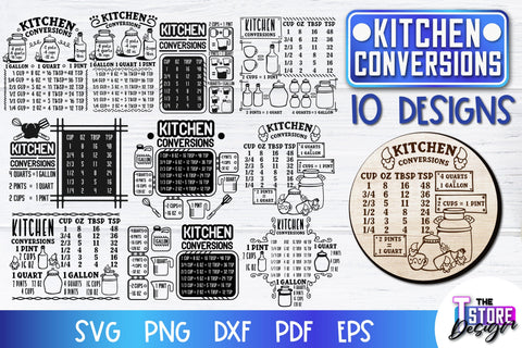 Kitchen Conversions Laser Cut | Kitchen Design | Home Decor | CNC Files SVG The T Store Design 