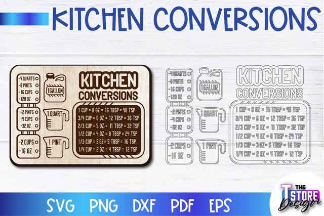 Kitchen Conversions Laser Cut | Kitchen Design | Home Decor | CNC Files SVG The T Store Design 