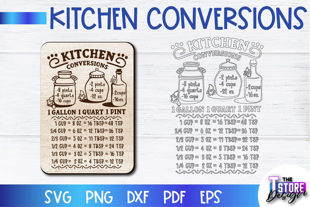 Kitchen Conversions Laser Cut | Kitchen Design | Home Decor | CNC Files SVG The T Store Design 