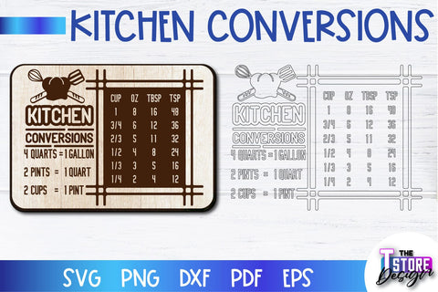 Kitchen Conversions Laser Cut | Kitchen Design | Home Decor | CNC Files SVG The T Store Design 