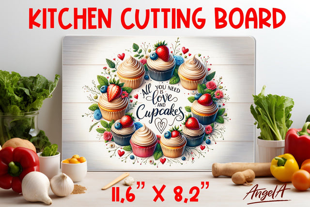 Kitchen cutting board / funny quote All you need is love Sublimation Angelina Semenova 