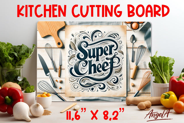Kitchen cutting board / funny quote Love cooking, wall art Sublimation Angelina Semenova 