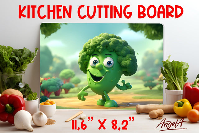 Kitchen cutting board sublimation / funny broccoli png Sublimation Angelina Semenova 